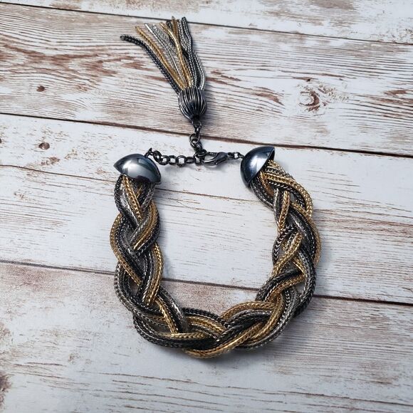 Vintage Jewelry - Vintage Bracelet Tri Color Woven Design